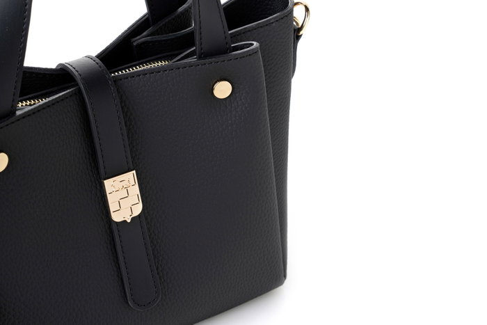 Vince Camuto Bolso de Mano Bellagio - Negro, 100% Piel de Polivinilo, Elegante y Sofisticado para Cualquier Ocasión